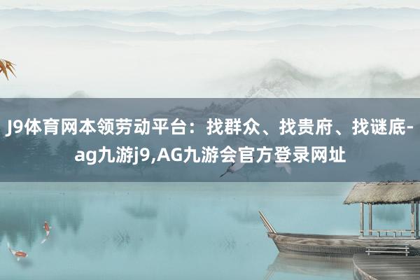 J9体育网本领劳动平台：找群众、找贵府、找谜底-ag九游j9,AG九游会官方登录网址