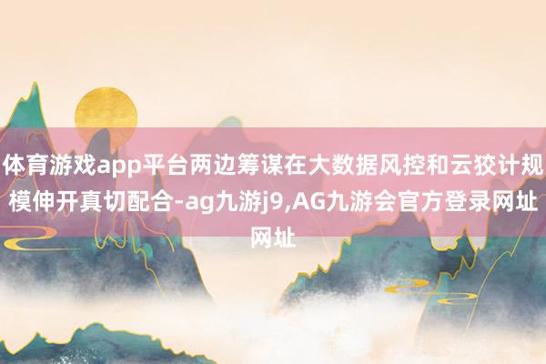 体育游戏app平台两边筹谋在大数据风控和云狡计规模伸开真切配合-ag九游j9,AG九游会官方登录网址