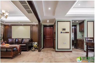 武漢三室兩廳兩衛(wèi)裝修-楚雄天地122平米美式風格裝修效果圖